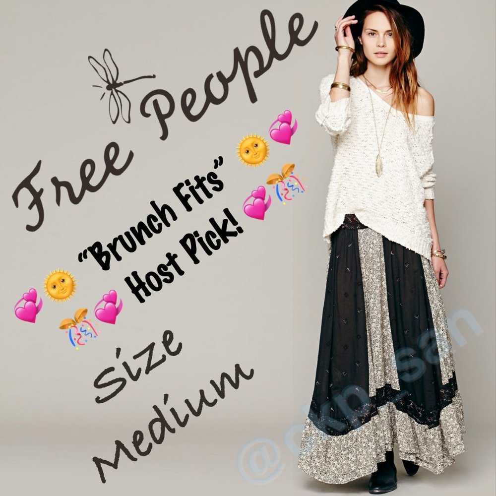 Rare Free People Heirloom Maxi Skirt Sz M